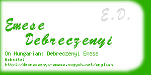 emese debreczenyi business card